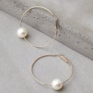 Gold Hoop Pear Earring